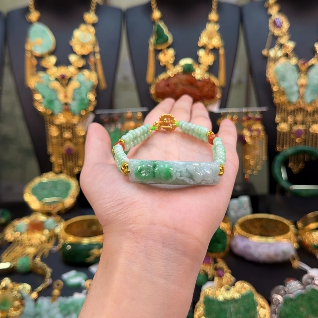 翡翠未镶嵌颈饰翡翠手牌手串