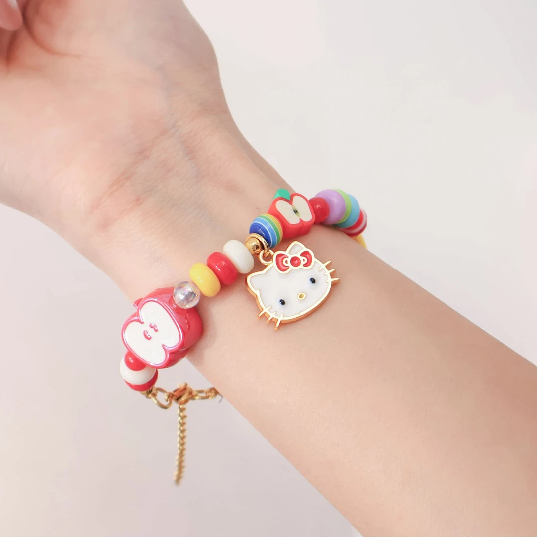 三丽鸥授权凯蒂猫可爱红色系列手链多巴胺萌趣日常闺蜜搭配经典