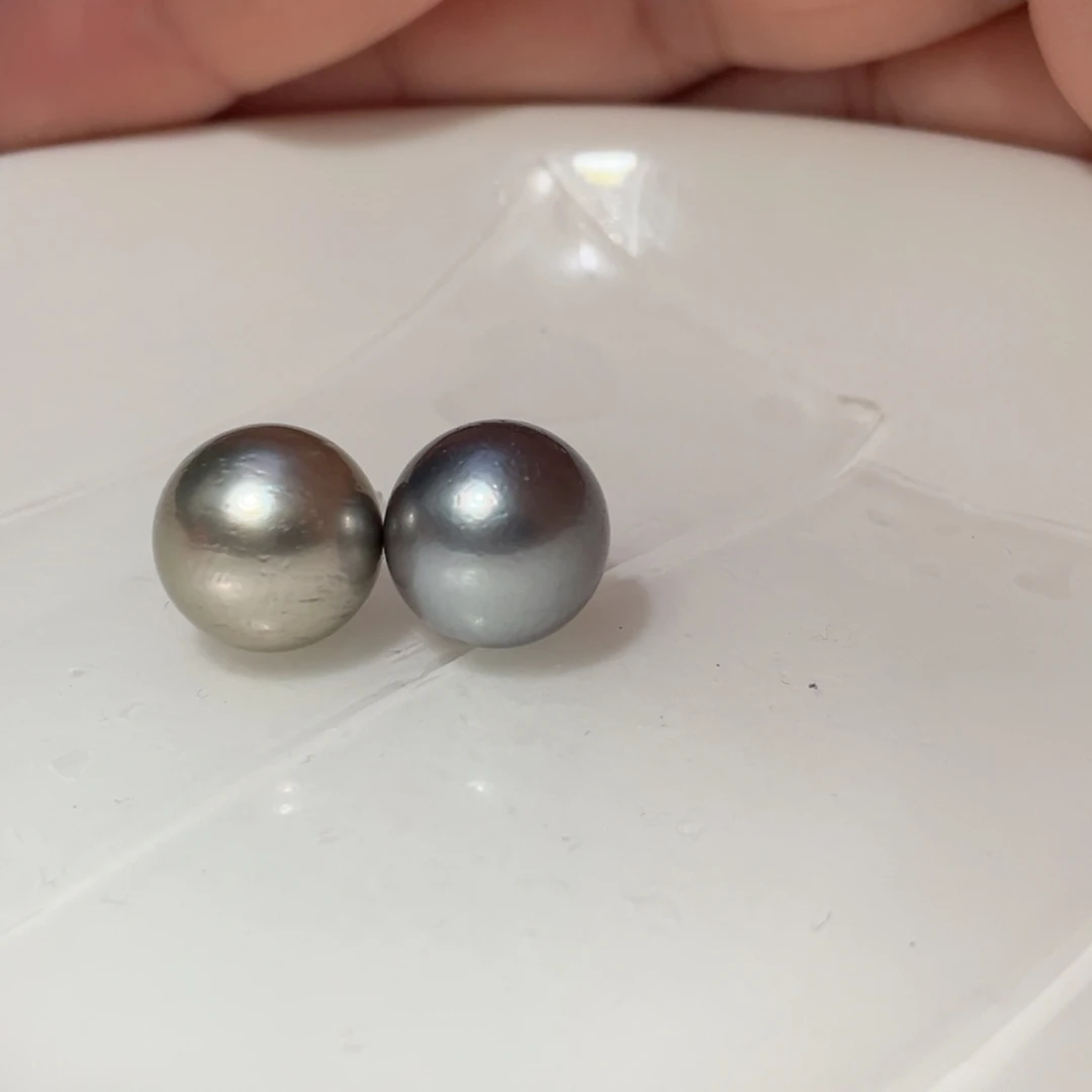 银S925镶嵌耳饰海水珍珠