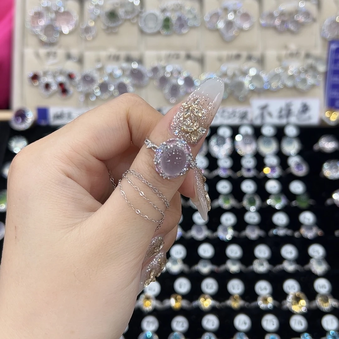 失***雨萤石银S925镶嵌戒指