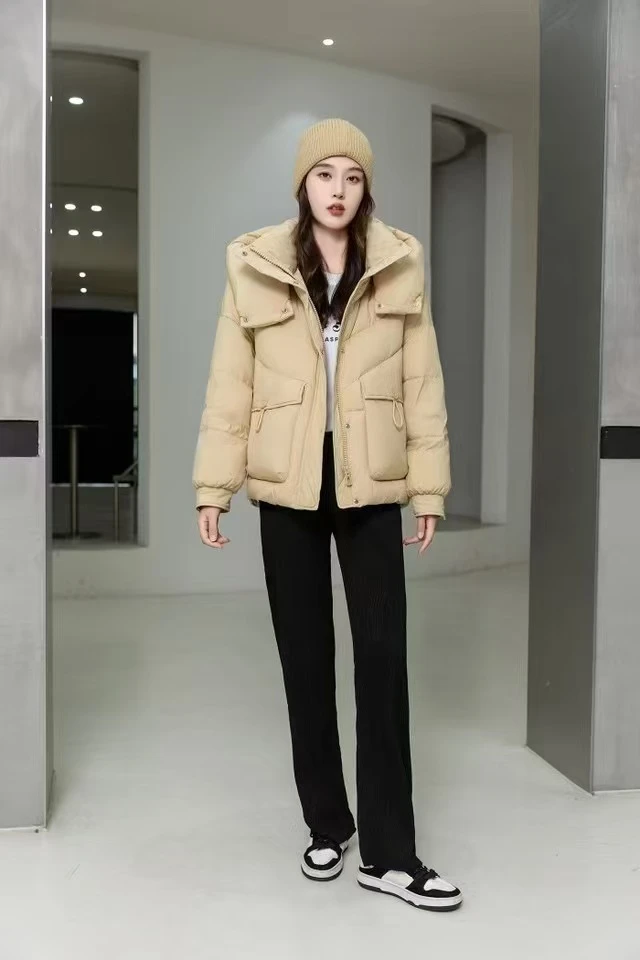 2025新款冬季轻奢90%白鸭绒加厚羽绒服女生短款小个子连帽百搭