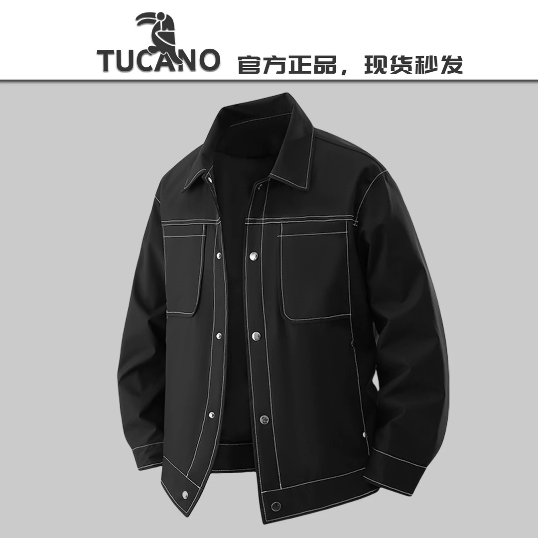 啄木鸟秋季新款翻领宽松大码运动休闲时尚百搭宽松夹克