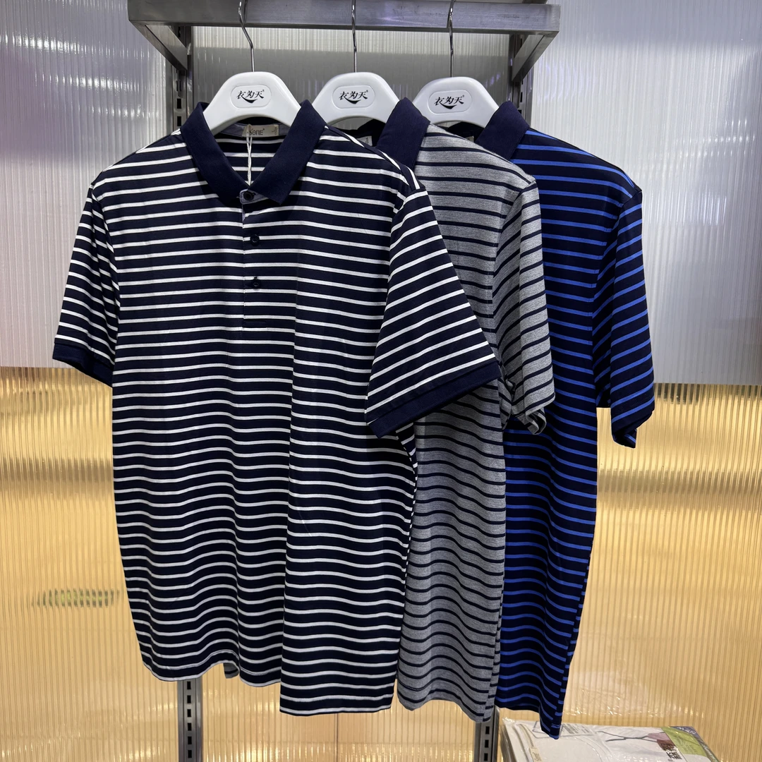 森鹅男士冰丝竹色织半袖T恤02122