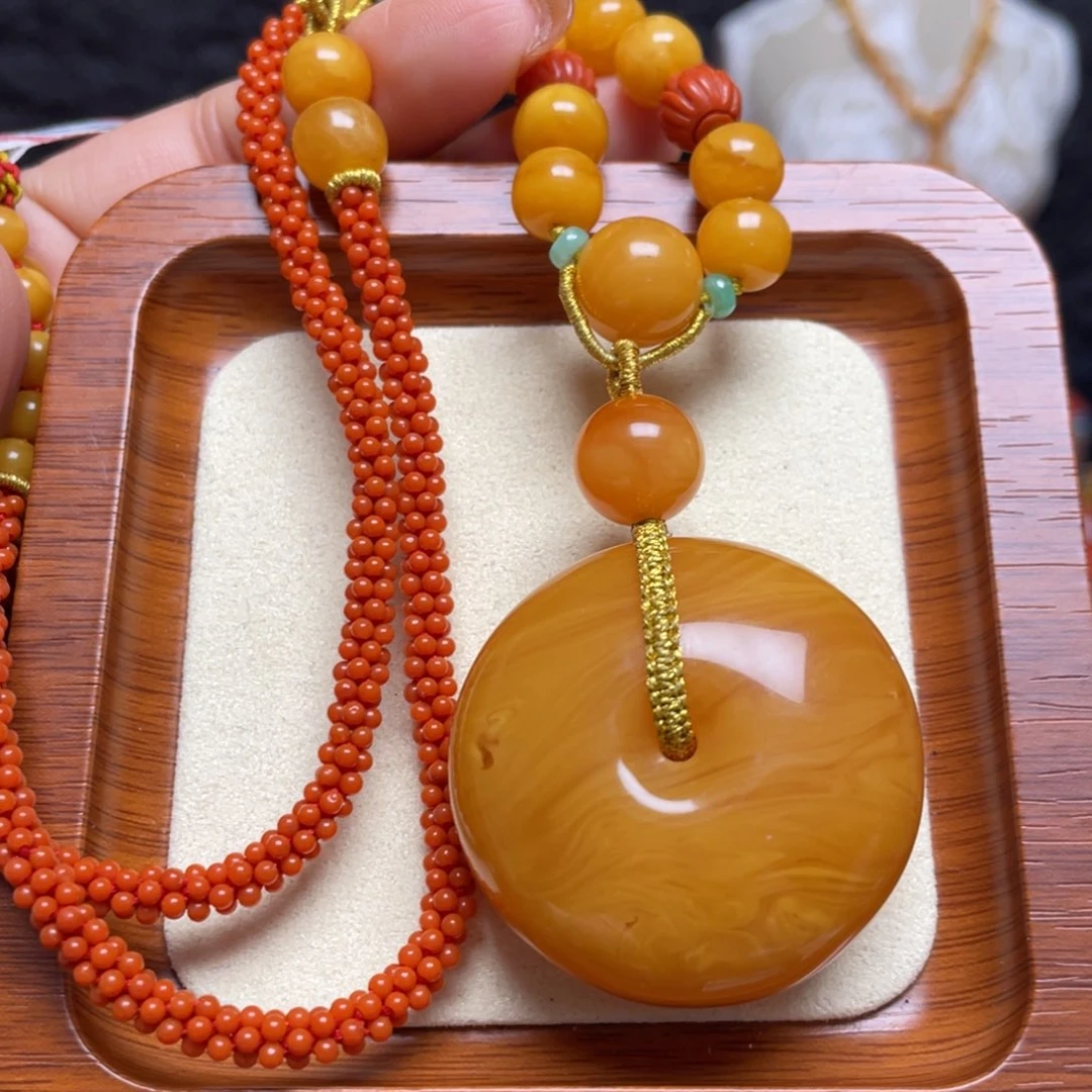 蜜蜡未镶嵌颈饰项链