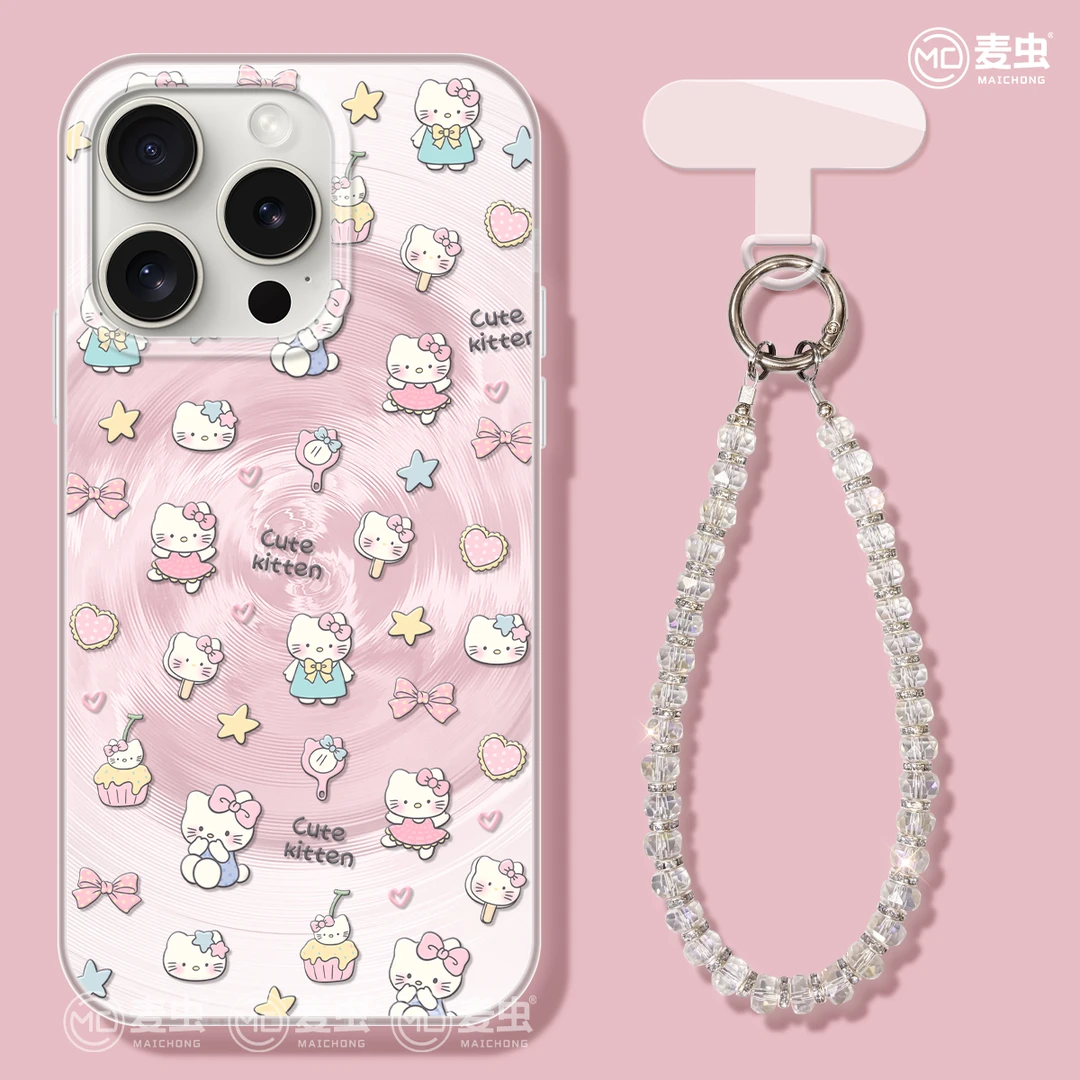 粉色猫咪适用于Mate70华为苹果16promax手机壳iPhone15高级小米