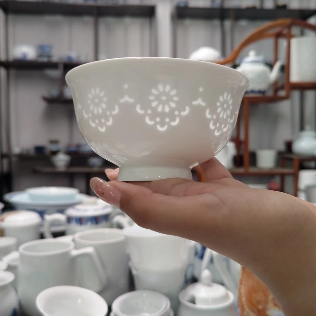 瓷幽梦5寸高脚饭碗一个