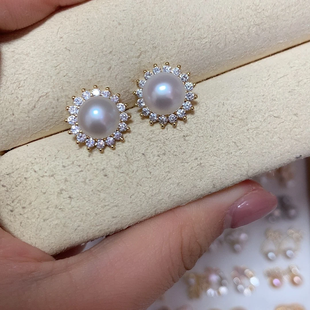 淡水珍珠耳饰合金