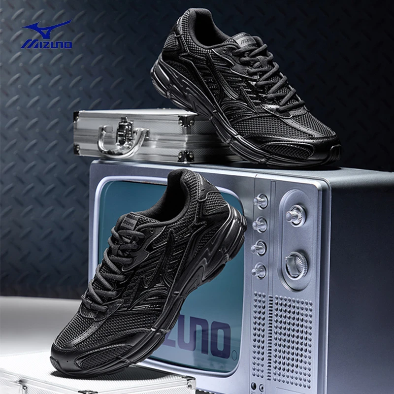 【黑玛瑙】美津浓男鞋黑武士Speed 2010网面透气运动老爹鞋D1GH2517