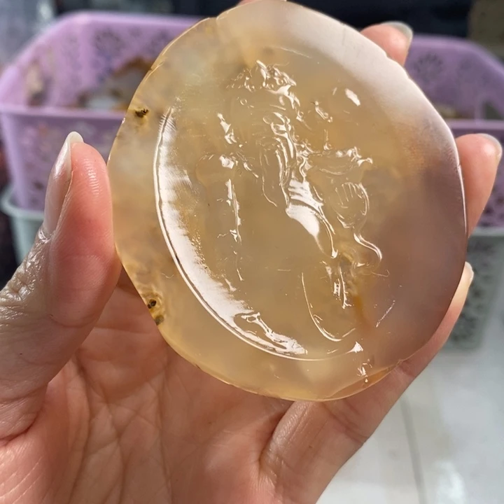 玛瑙/玉髓吊坠(不含链)足铂镶嵌