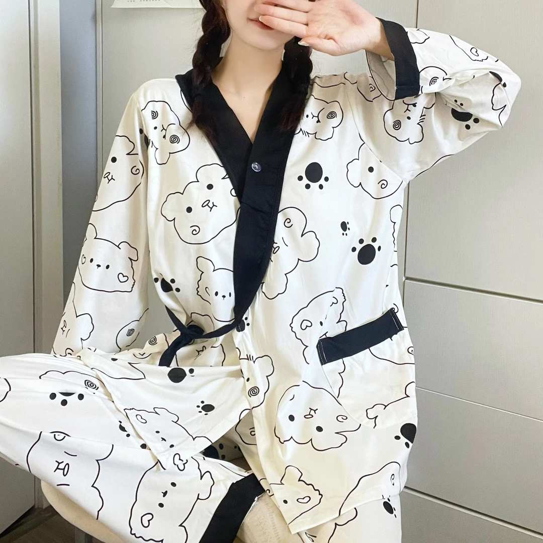 【带胸垫】月子服女夏季薄款纯棉孕妇睡衣女怀孕期哺乳喂奶家居服