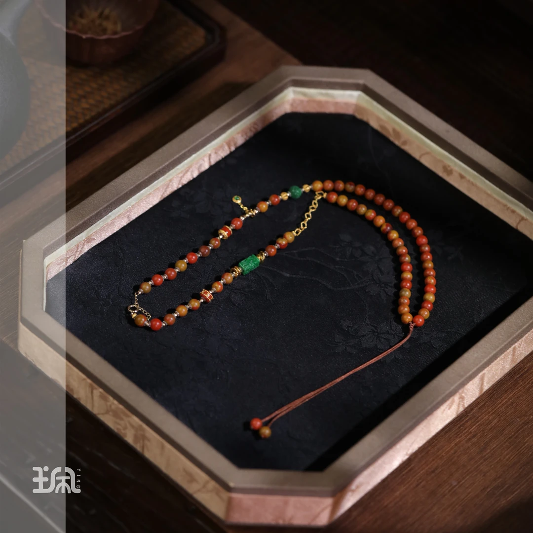 单链/秋水凝|南红*18K金镶嵌LYB25021812多样性发其一