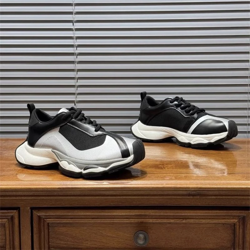 夏季新款网面透气男鞋轻奢复古做旧厚底运动休闲擦色老爹鞋潮