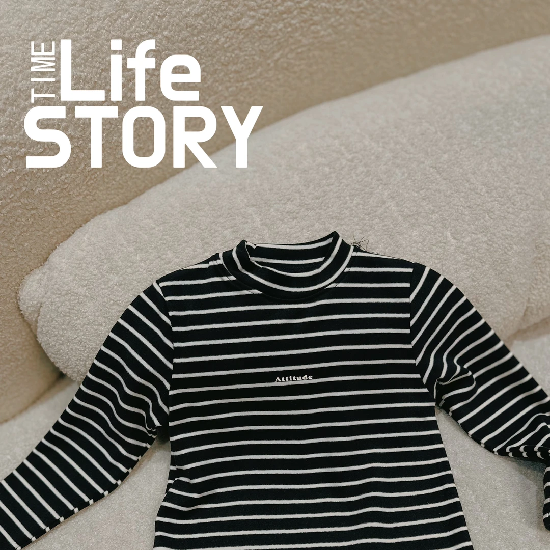 夏单品-黑条纹F137 韩版秋冬加绒半高领字母打底百搭上衣