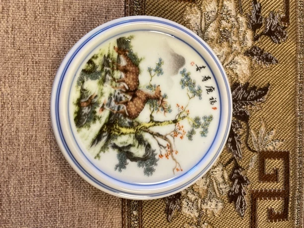 景德镇陶瓷粉彩釉上彩盖置杯垫壶承陶瓷底座茶托杯托