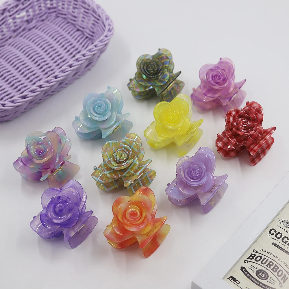 少女风发夹韩版甜美小抓夹甜蜜玫瑰奢华气质发饰夹子个性速发神器