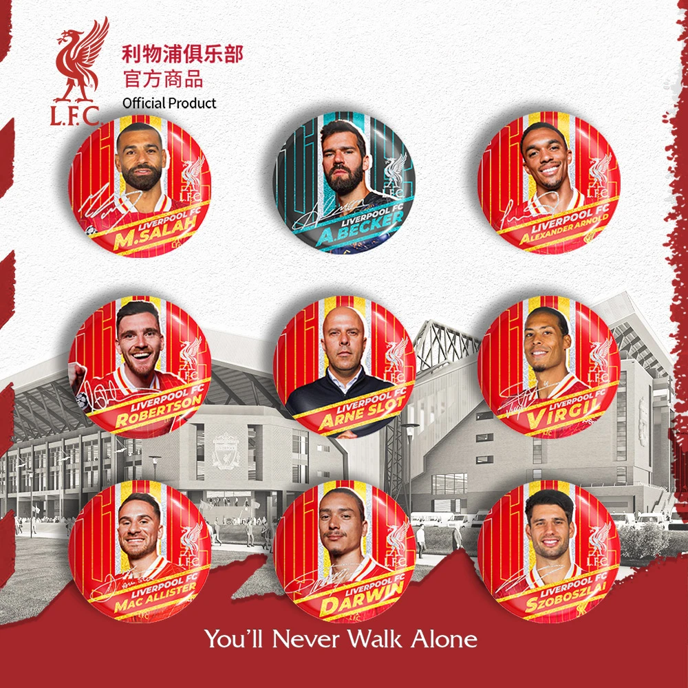 【官方正版】利物浦俱乐部 | 球员肖像马口铁徽章球迷纪念吧唧周边