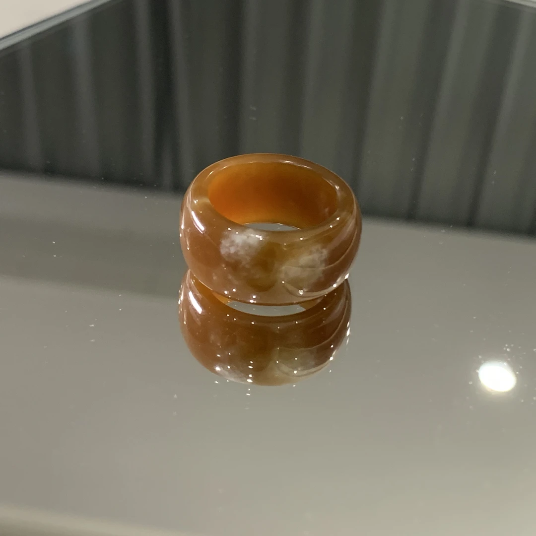 Tracer·和田玉牛扎糖轮胎戒圈 D101