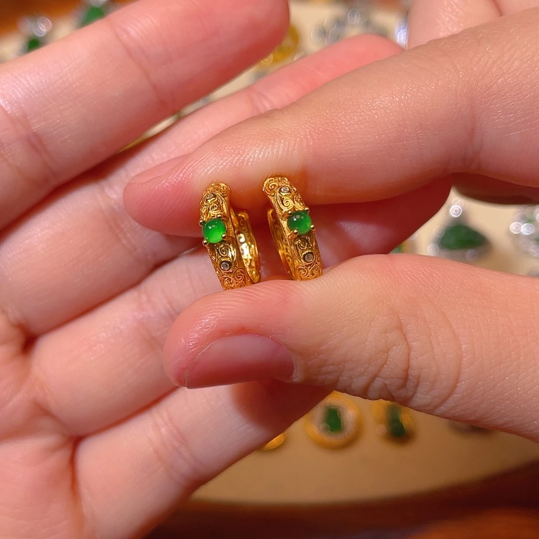 吊坠(不含链)银S925镶嵌翡翠