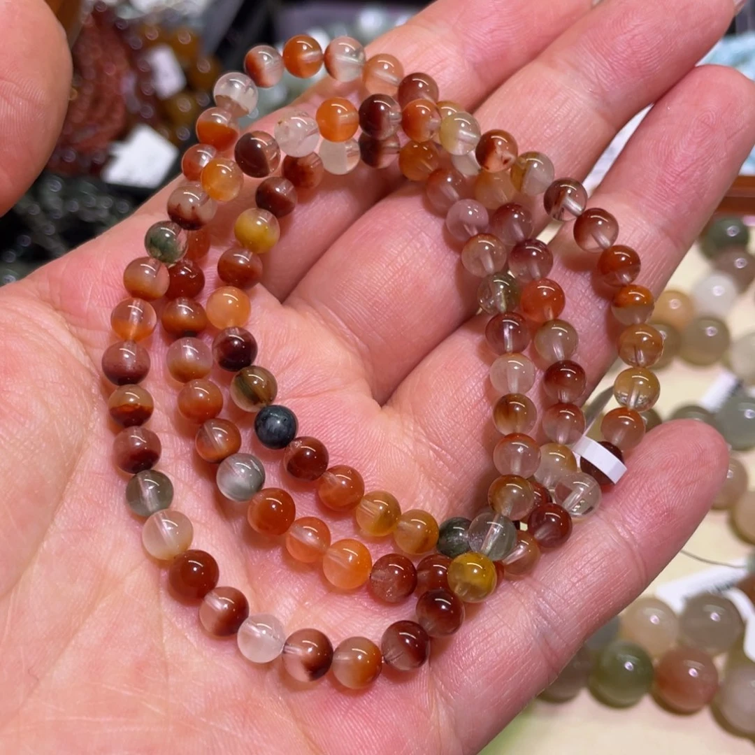 水晶手链未镶嵌5.7mm彩兔毛聚宝盆