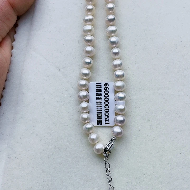 淡水珍珠颈饰未镶嵌卡6➕极光澳绿➕金属光