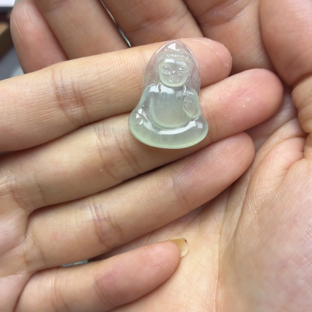 翡翠未镶嵌颈饰胶润宝宝观音