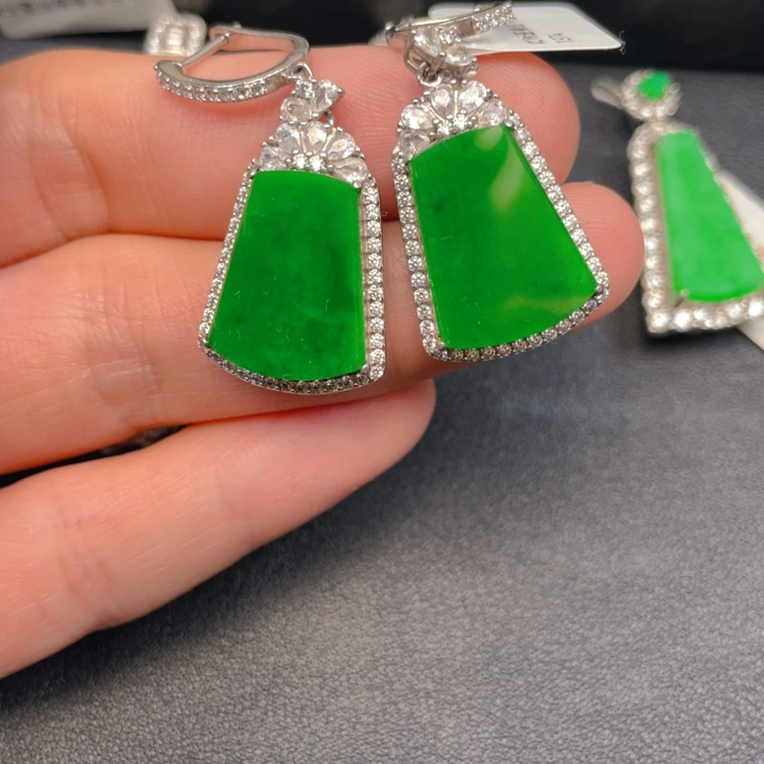 吊坠(不含链)银S925镶嵌翡翠