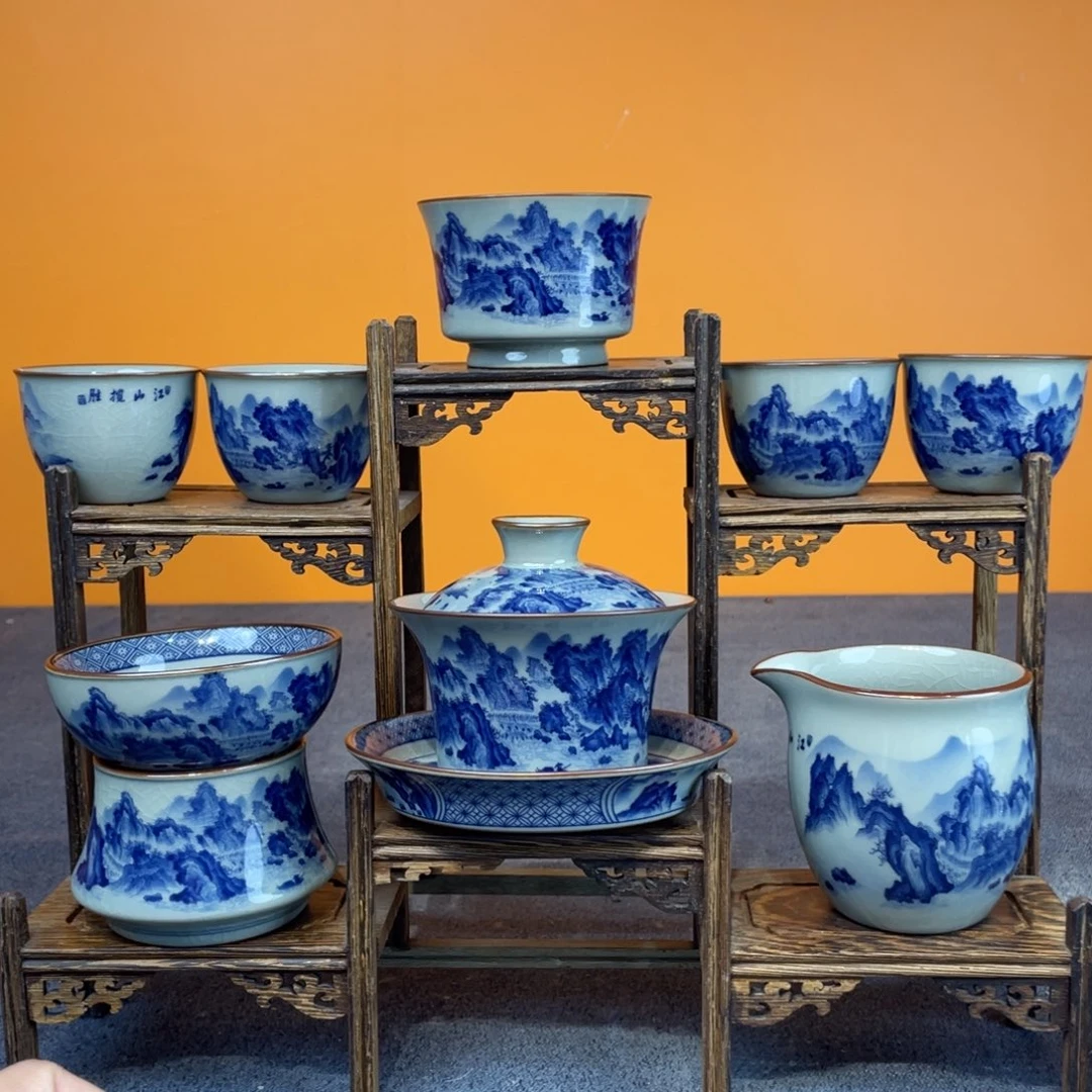景德镇陶瓷釉下青花八件套