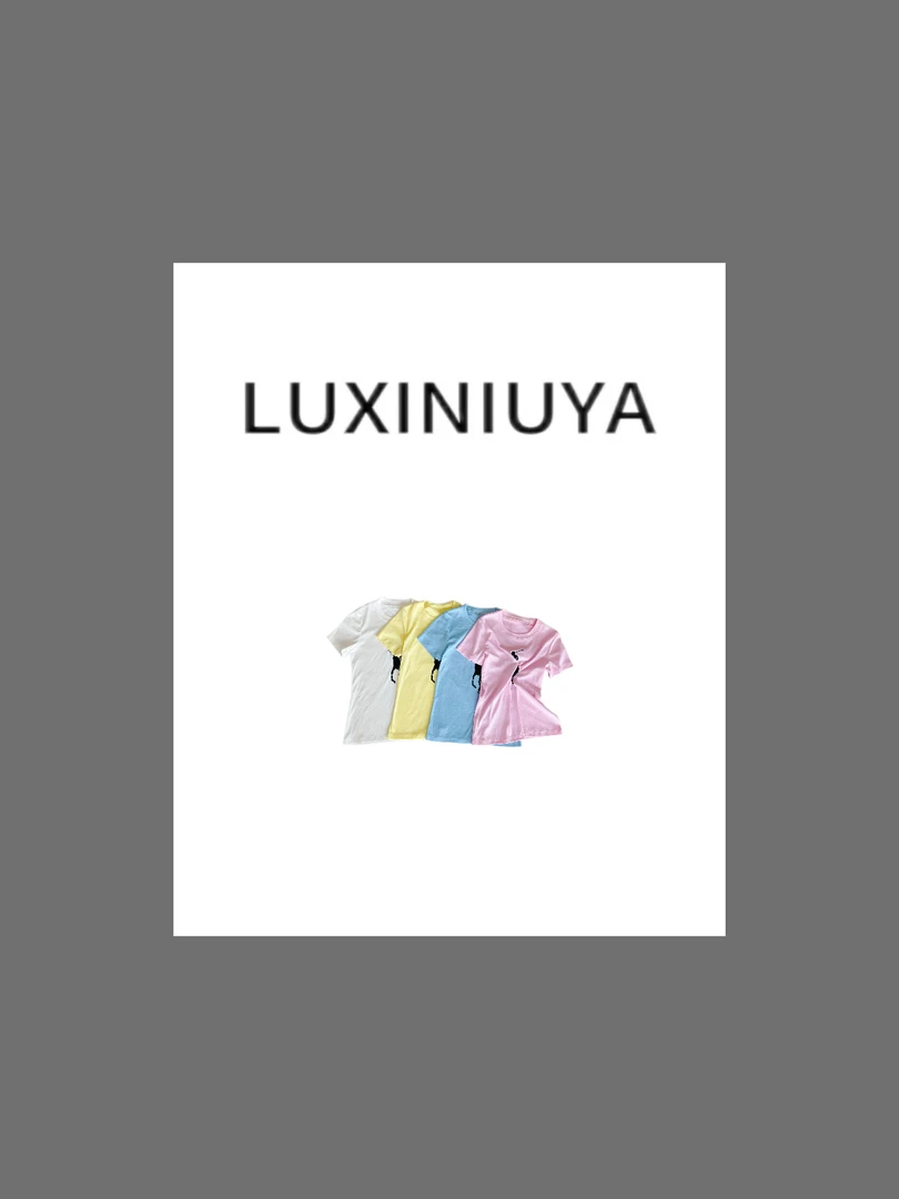 【LUXINIUYA】骑马少年 春夏新款印花休闲圆领套头短袖T恤#CX2534