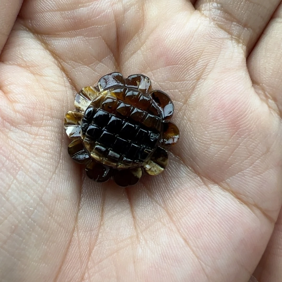 琥珀未镶嵌珠宝奇石太阳花打孔不退换