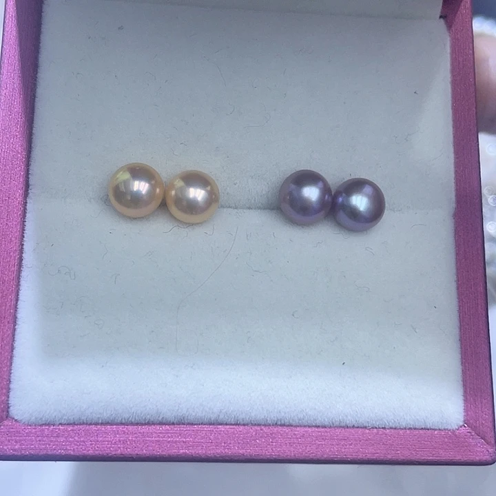 淡水珍珠耳饰银S925镶嵌