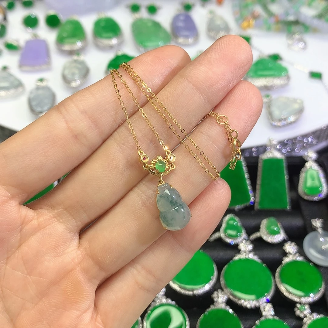 套链18K金镶嵌翡翠套链