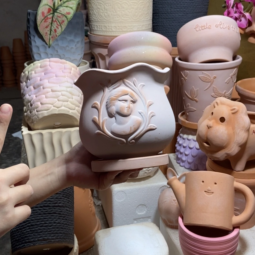 15×15雾化花边大卫+托 粗陶1套