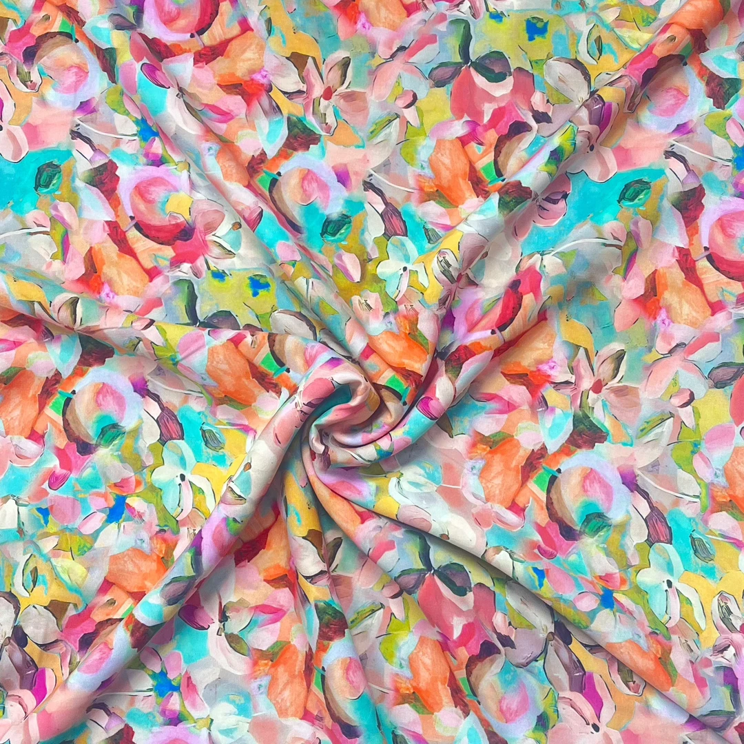 【云锦1店】25304-2号油彩画 棉绸服装布料面料