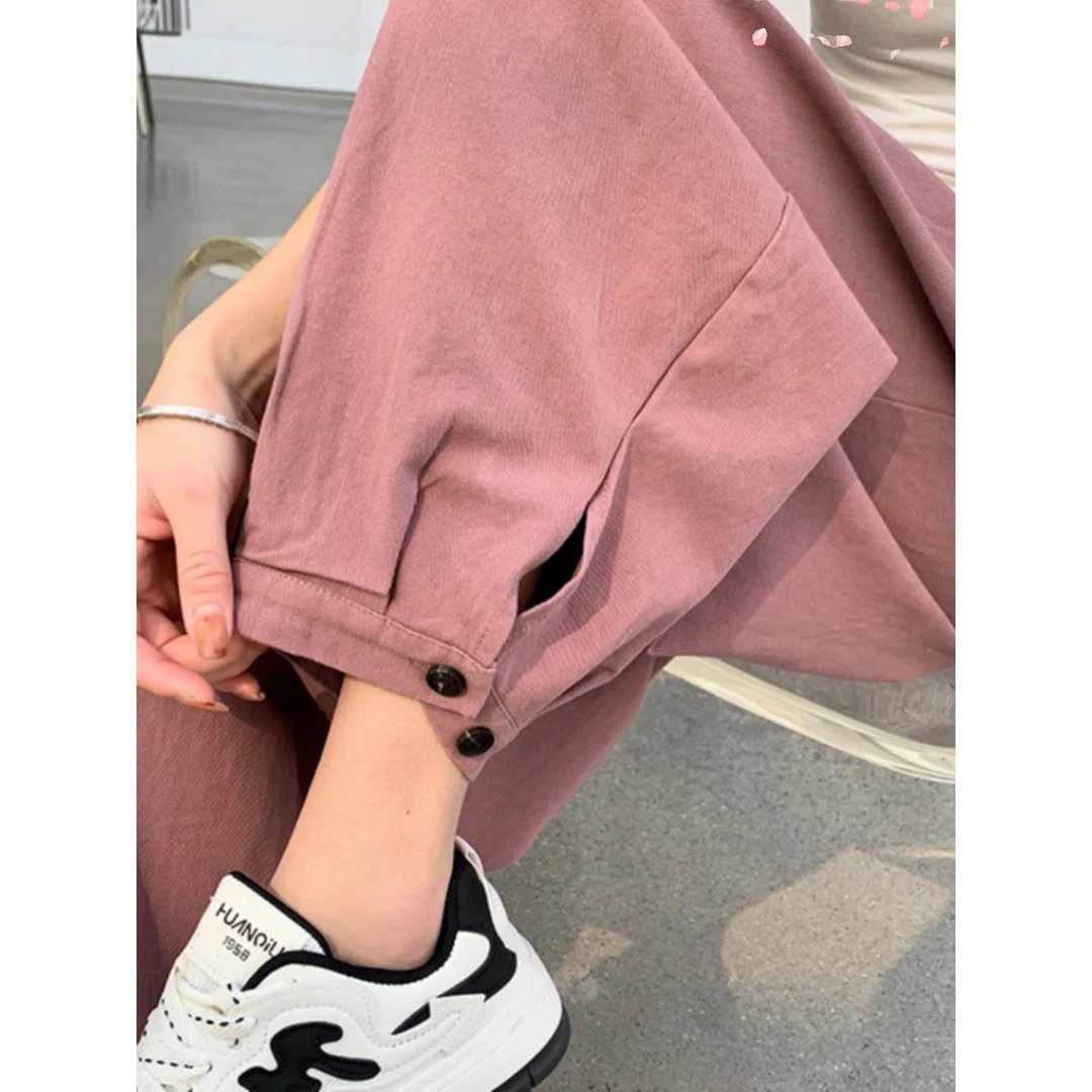 加大码300斤束脚哈伦裤男春夏季高腰显瘦遮臀阔腿萝卜ins九分裤潮