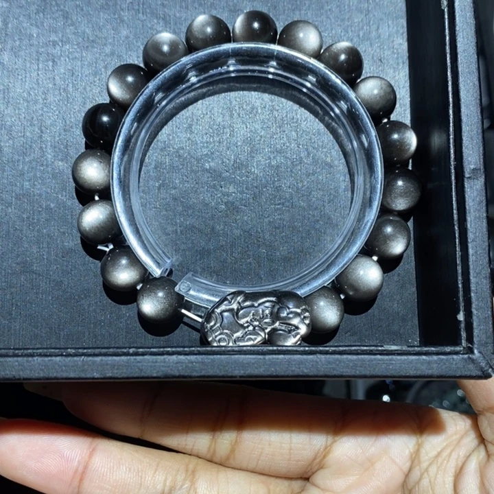 黑曜岩手链未镶嵌小***友