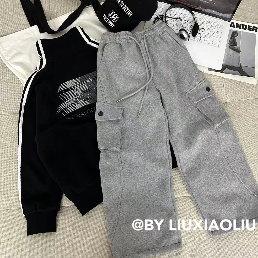 【现货】杭州六小六正版BY LIUXIAOLIU秋冬季儿童加绒卫裤17868