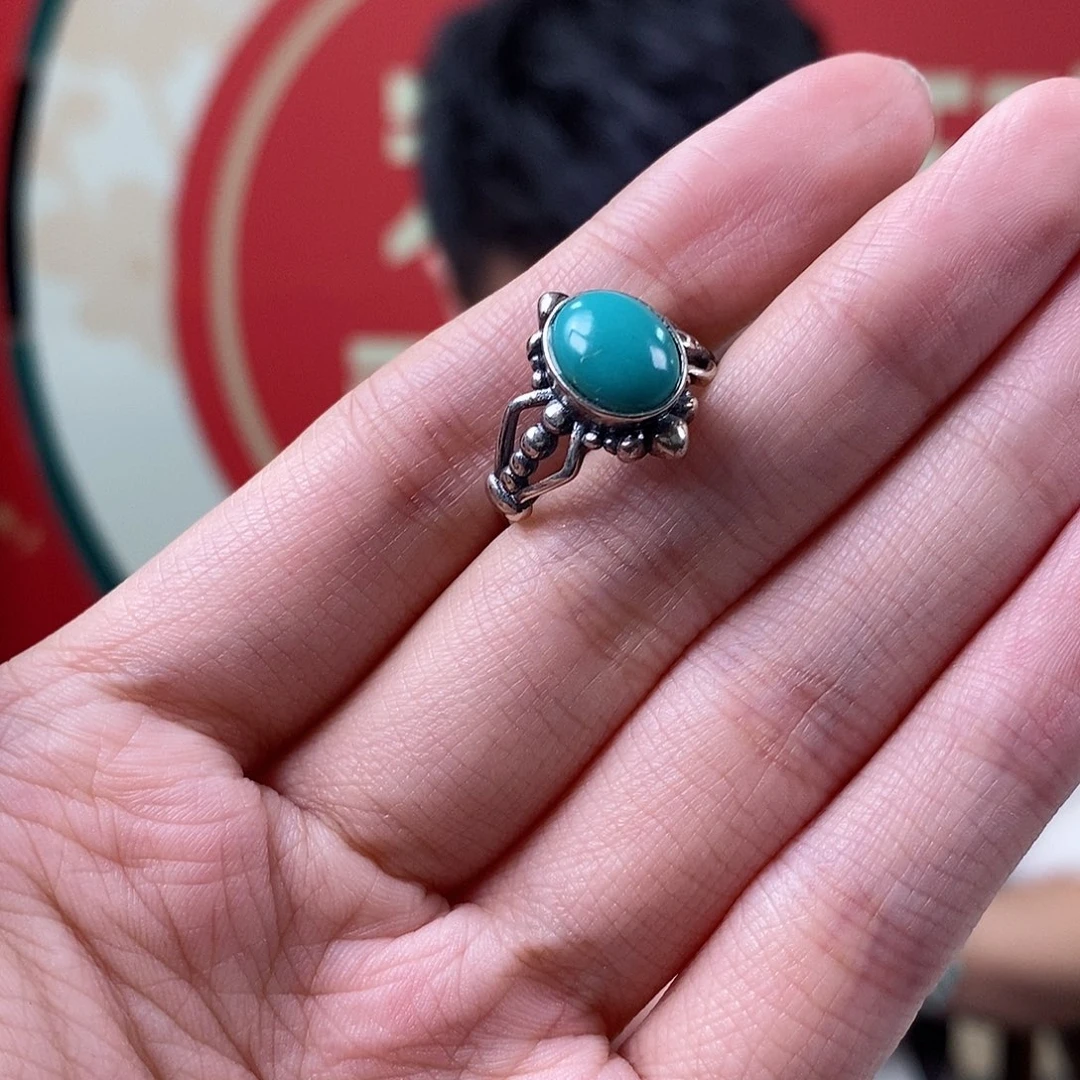 绿松石银S925镶嵌珠宝奇石77