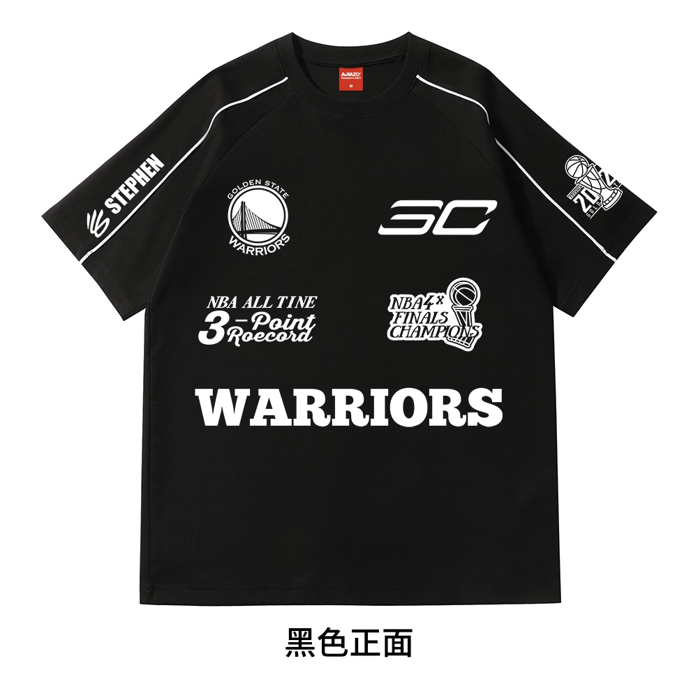 阿叽阿咗【库里纪念】短袖重磅T恤宽松运动复古美式球衣投篮服