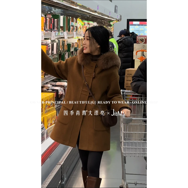 【大漂亮自制】新款狐狸毛领羽绒大衣 QL8DY621