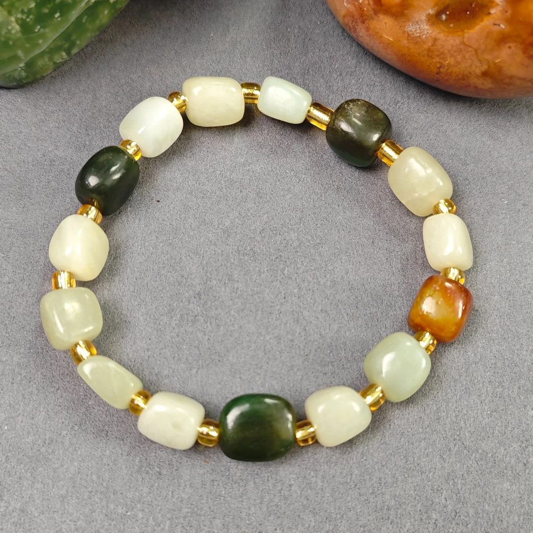 七夕节特惠 和田玉多宝随形手串/HGQ-HTYSC-19（多样性发货）