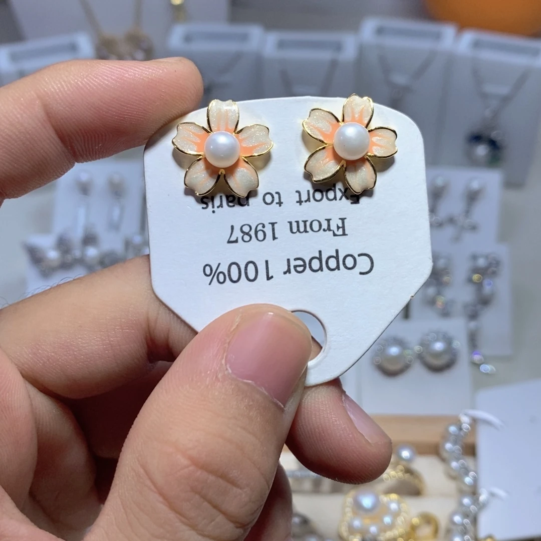 耳饰淡水珍珠银S925镶嵌