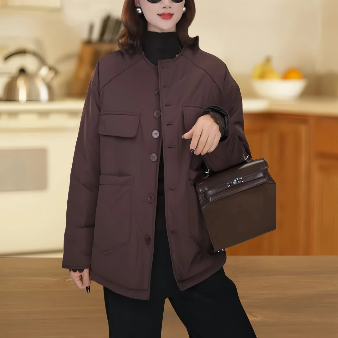 2024冬季新款时尚设计感棉衣外套女气质宽松显瘦休闲百搭保暖棉服