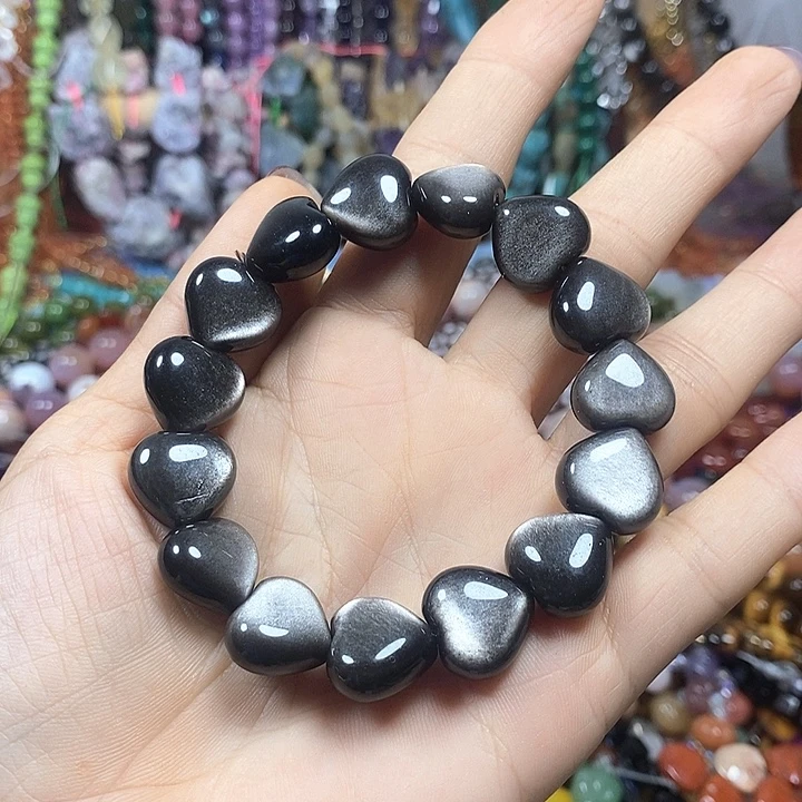 未镶嵌玛瑙/玉髓珠宝半成品银耀爱心卡14mm