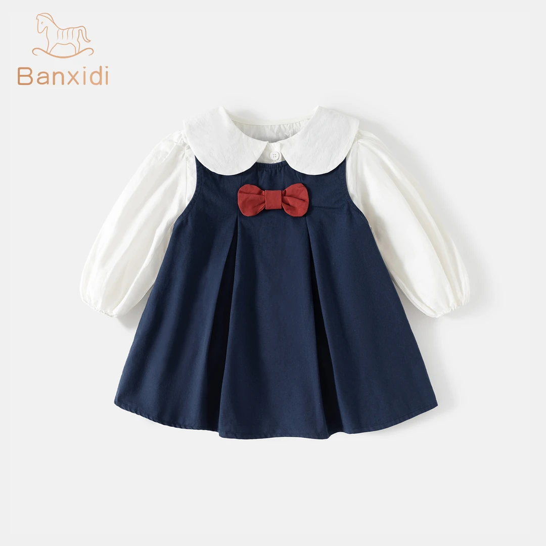 班喜迪女童连衣裙秋装2025新款洋气儿童背带裙秋冬季学院风公主裙