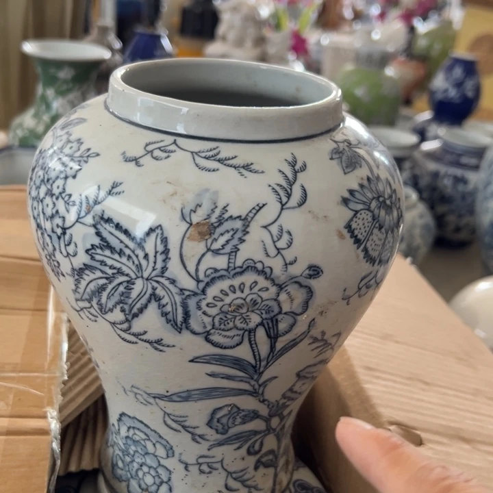 微瑕青花花瓶老此厂工艺难得