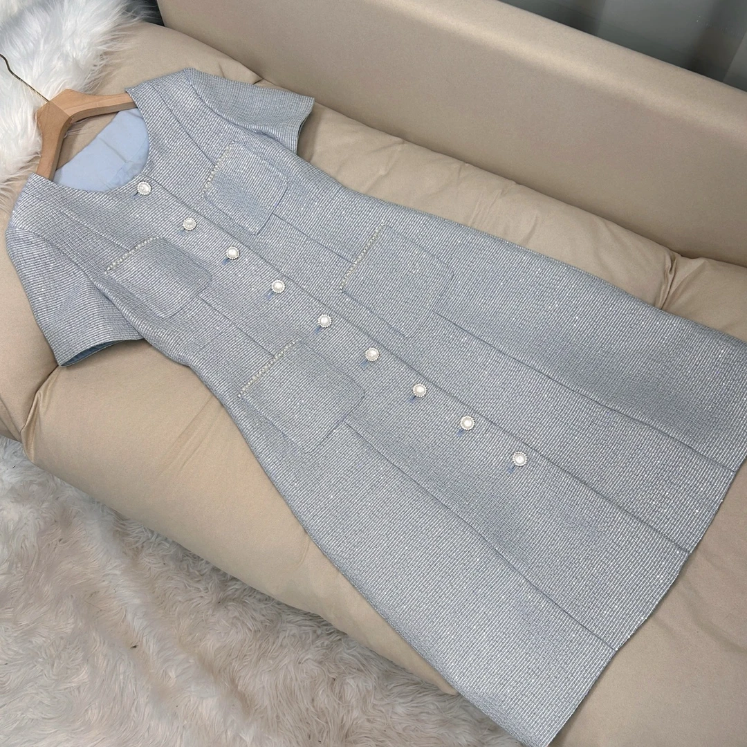 【云梦泽】夏季短袖 小香风连衣裙 70452