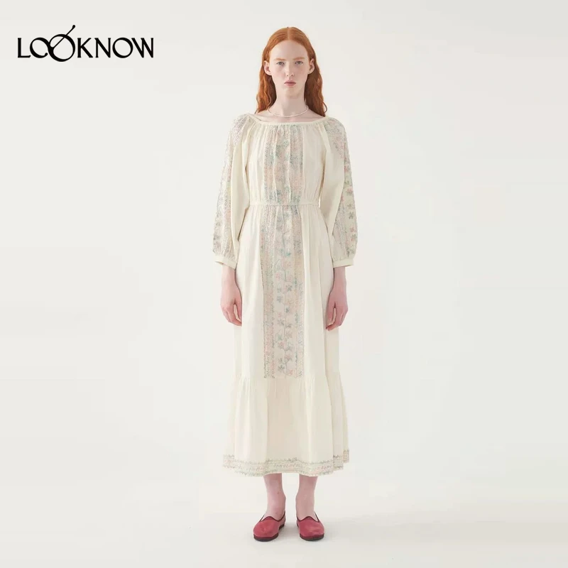 ANTIK BATIK设计师品牌LOOKNOW2025年春季新款长袖花卉连衣裙