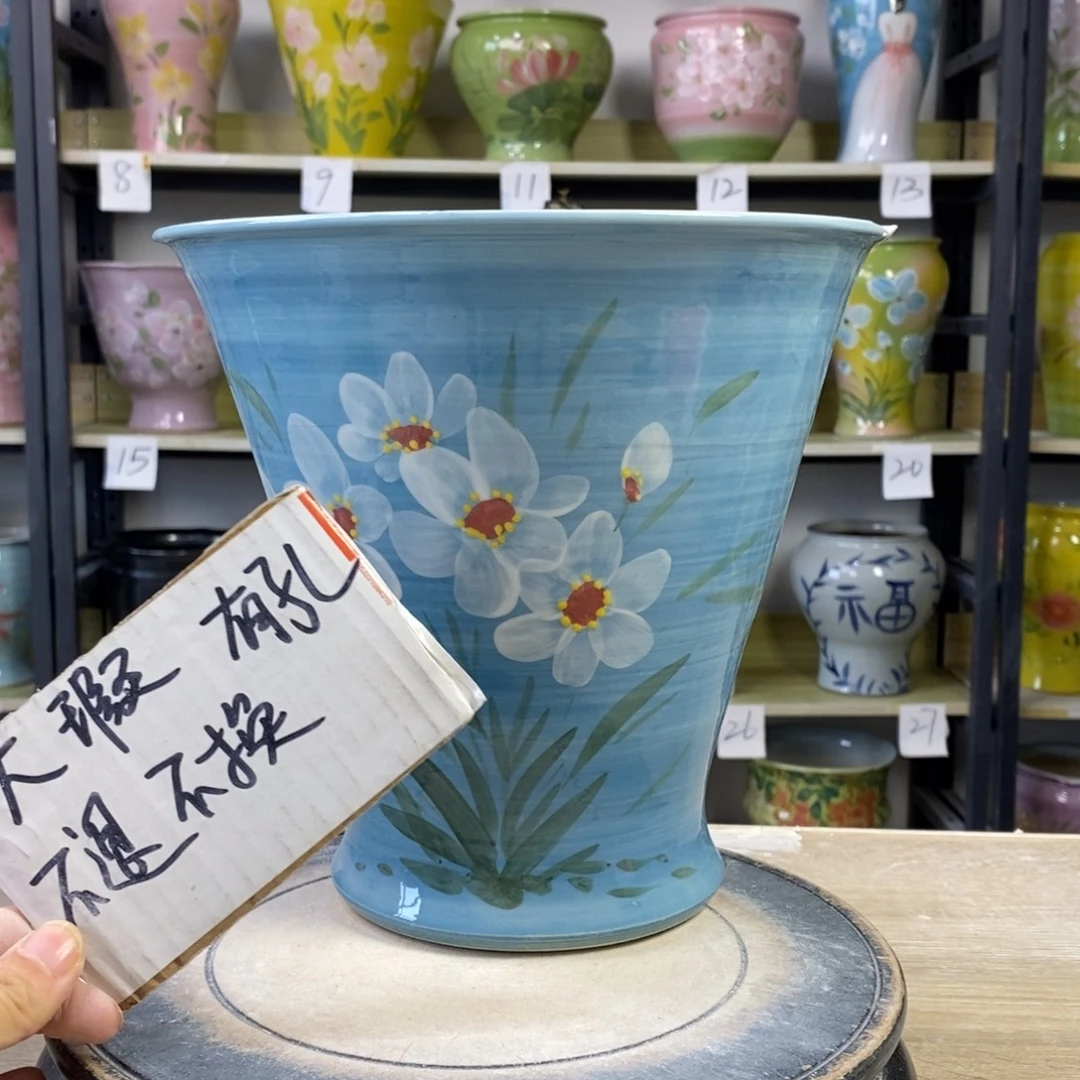 景德镇手工手绘陶瓷花盆