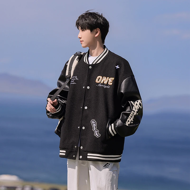 MTVO迈特优外套男士秋季潮流美式运动棒球服百搭立领夹克820