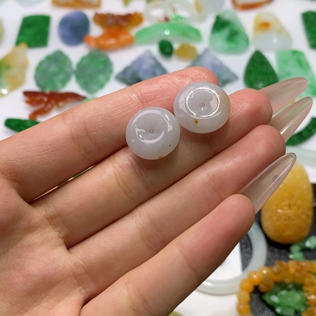 定制翡翠未镶嵌耳饰